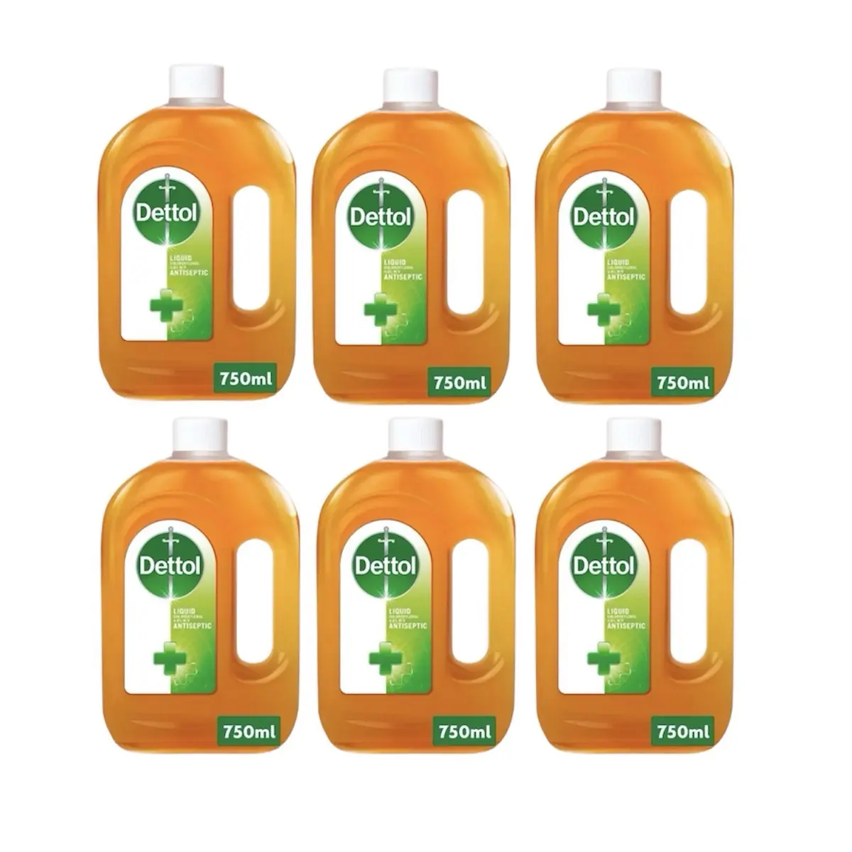 Dettol Original Liquid Antiseptic Disinfectant - 750ml (Pack of 6) - Household Equestrian Sports & Outdoor Equipment Pathogen Protection Bottles