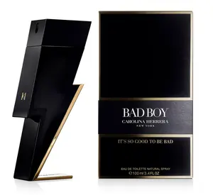 Carolina Herrera Bad Boy Eau de Toilette Spray for Men 3.4 Oz | Spicy Oriental Perfume with Pepper, Sage, Tonka Bean & Cacao