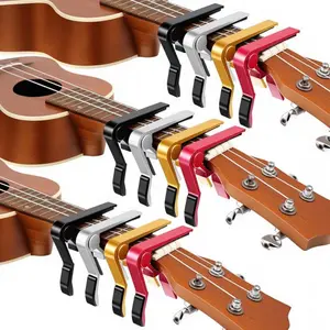 Guitar Capo - 1 Pack 1-Hand Quick Change Aluminum Alloy Capo with Anti-Scratch Silicone Clamp for Acoustic, Electric Guitars and Ukuleles