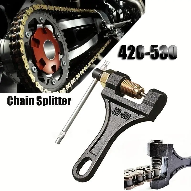 Chain Breaker #420-530 Chain Tool Chain Splitter for Mud Pit Cycling Bicycle ATV Quad Kart Scooter Motorcycle Bicycle Chain Breaker #420 428 520 525 528 530 Chain Maintenance Bicycle Repair Bike Chain Tool Bike Tools