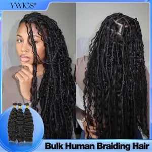 YWIGS Wet & Wavy Bulk Human Hair for Braiding No Wefted Natural Color 100g Per Bundle #Summervibes