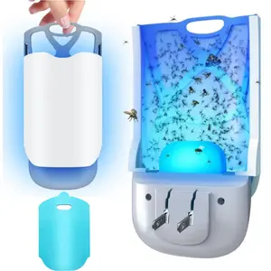 Indoor Fly Trap Plug-in, Fruit Fly Catcher & Gnat Trap for Home Kitchen, UV Light Flying Insect Killer with Sticky Glue Cards, Safe for Kids Pets, Silent Mosquito Zapper Alternative for Bedroom, House Flies Moths Control, Fruit Fly Traps