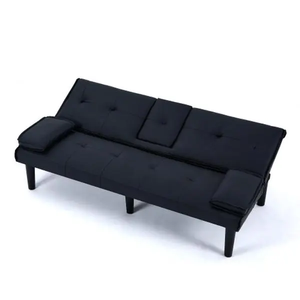 Bellemave 67-inch PVC Combination Sofa Bed - Fold-Out Sofa Living Room Furniture with Foldable Design and Cup Holder for Easy Guest Room Conversion Modern Sectional Sofa Modern Modular Sofa