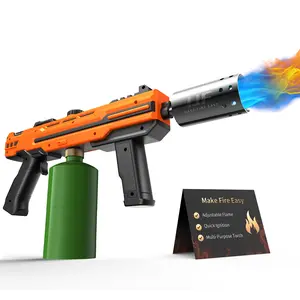 IJF Propane Torch for BBQ Grill Charcoal Starter Adjustable Flame Blow Torch Heavy Duty Grill Torch for Steak Searing Campfire Fire Starter Outdoor Camping Cooking Propane Torch Head for Propane Tank Tank Not Included