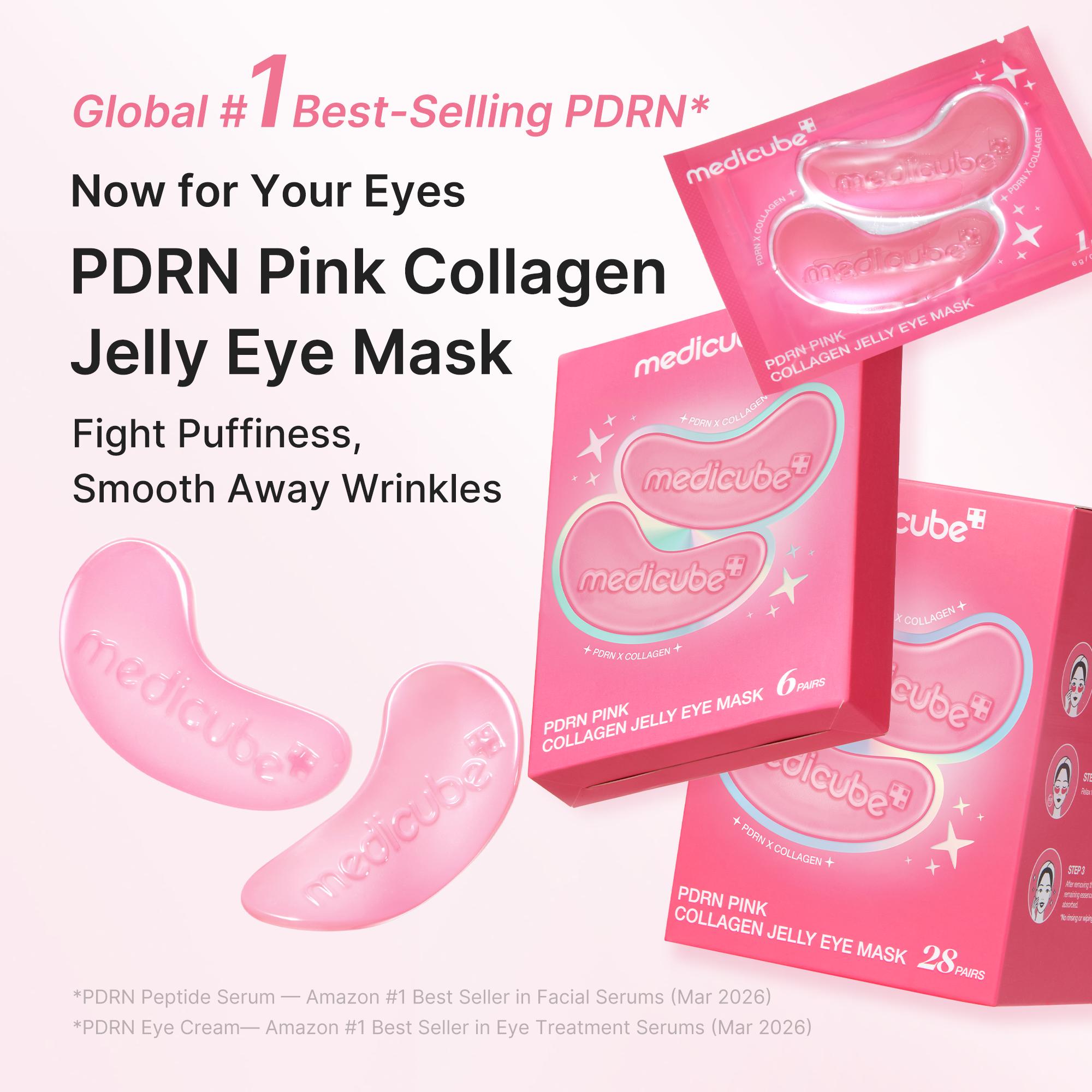 [medicube] PDRN Pink Collagen Jelly Eye Mask | Hydrogel Eye Patches with PDRN, Collagen, NAD | Refreshing for Puffy, Tired Eyes | Firming for Look of Wrinkles, Fine Lines | Korean Skincare (6/28/50 Pairs)