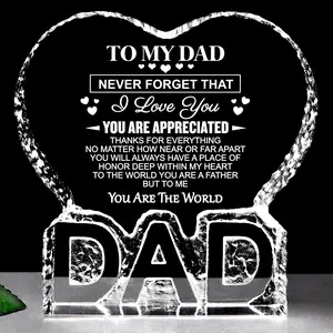 Engraved Crystal Keepsake for Dad, Birthday & Christmas Gift
