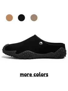 Men's All-Black Techwear Slip-On Shoes, Suede-Like Upper, Anti-slip Rugged Rubber Sole, Easy to Wear, Comfortable & Versatile, Ideal for Outdoor & Daily Wear