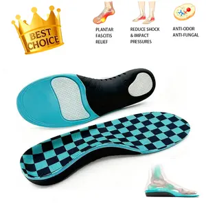 Plantar Fasciitis Insoles For Heel And Arch Pain Relief, Heavy Duty High Arch Support Orthotic Inserts, Comfort Work Boot Insoles For Flat Feet, Men And Women, Blue Color