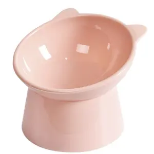 Tilted Elevated Cat  – Anti-Vomiting, Whisker-Friendly & Raised Design for Comfort. Perfect for Indoor & Outdoor Cats. Kitten Pink. kitten cat  dishes