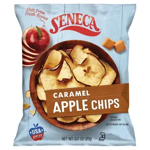 Seneca Caramel Apple Chips | Made from Fresh Apples | 100% Red Delicious Crisped Apples, 12 Bags