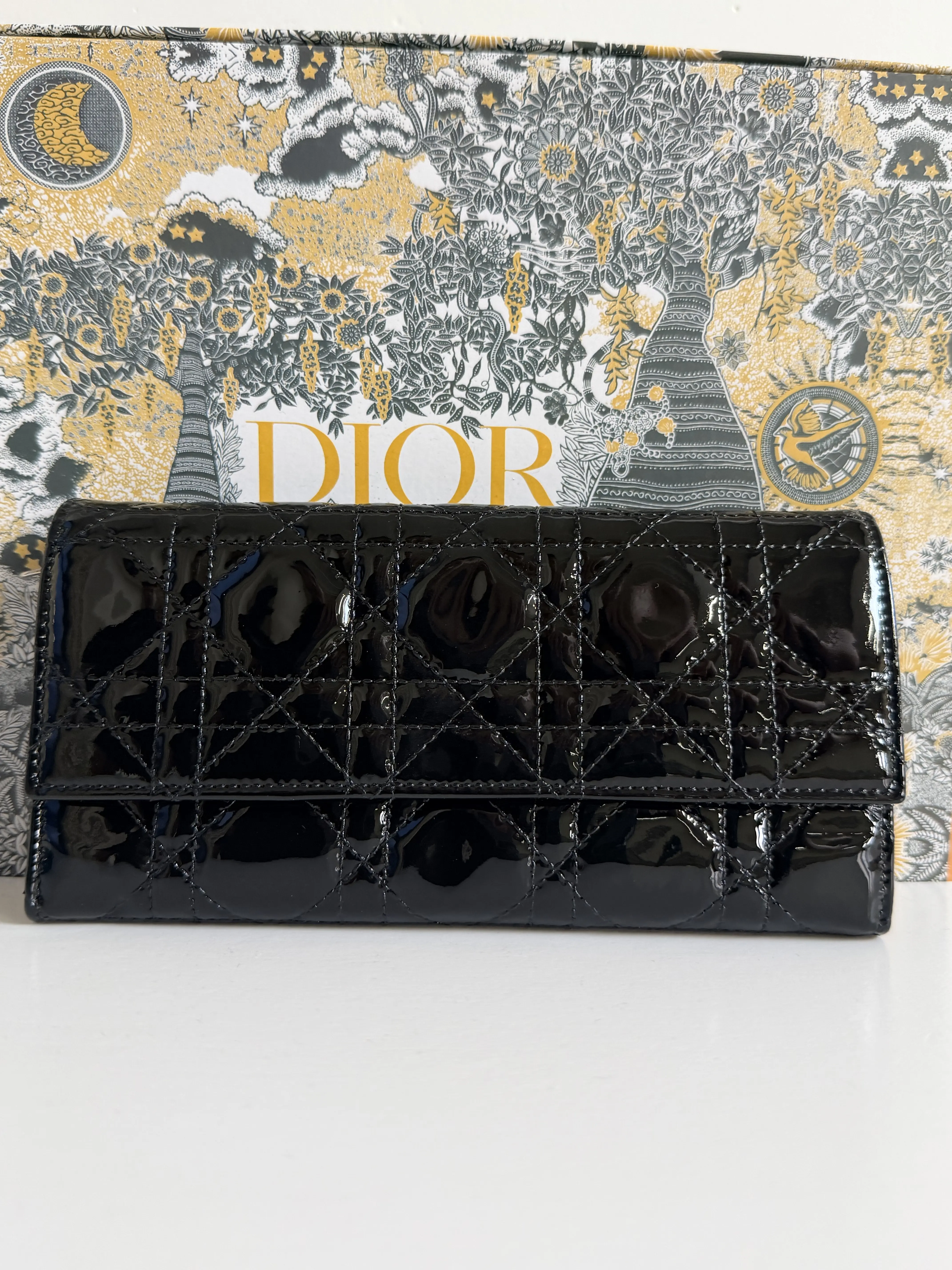 Pre-owned Dior Leather Short Chain Patent Shoulder Bag, Style CC0312
