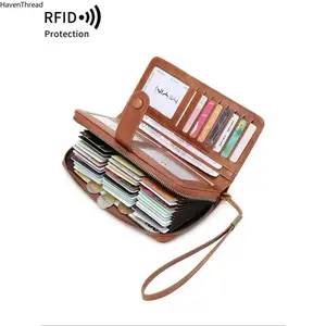 Women's 2026 New Business Minimalist Leather Crossbody Purse - Solid-Color Long Zipper Wallet with Multi-Card Slots, Credit Card Organizer (Luggage & Bags, Women's Wallets), Business Minimalist Wallet