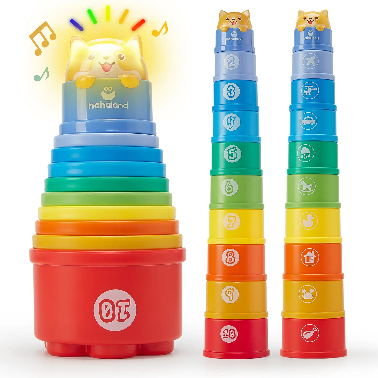 hahaland Stacking Cups Toys for Toddlers 1-3y - Toddler Toy Age 1-2 Learning Montessori Toys for 1 Year Old Boy Birthday Gift Baby Stacker Cups 12-18 Months