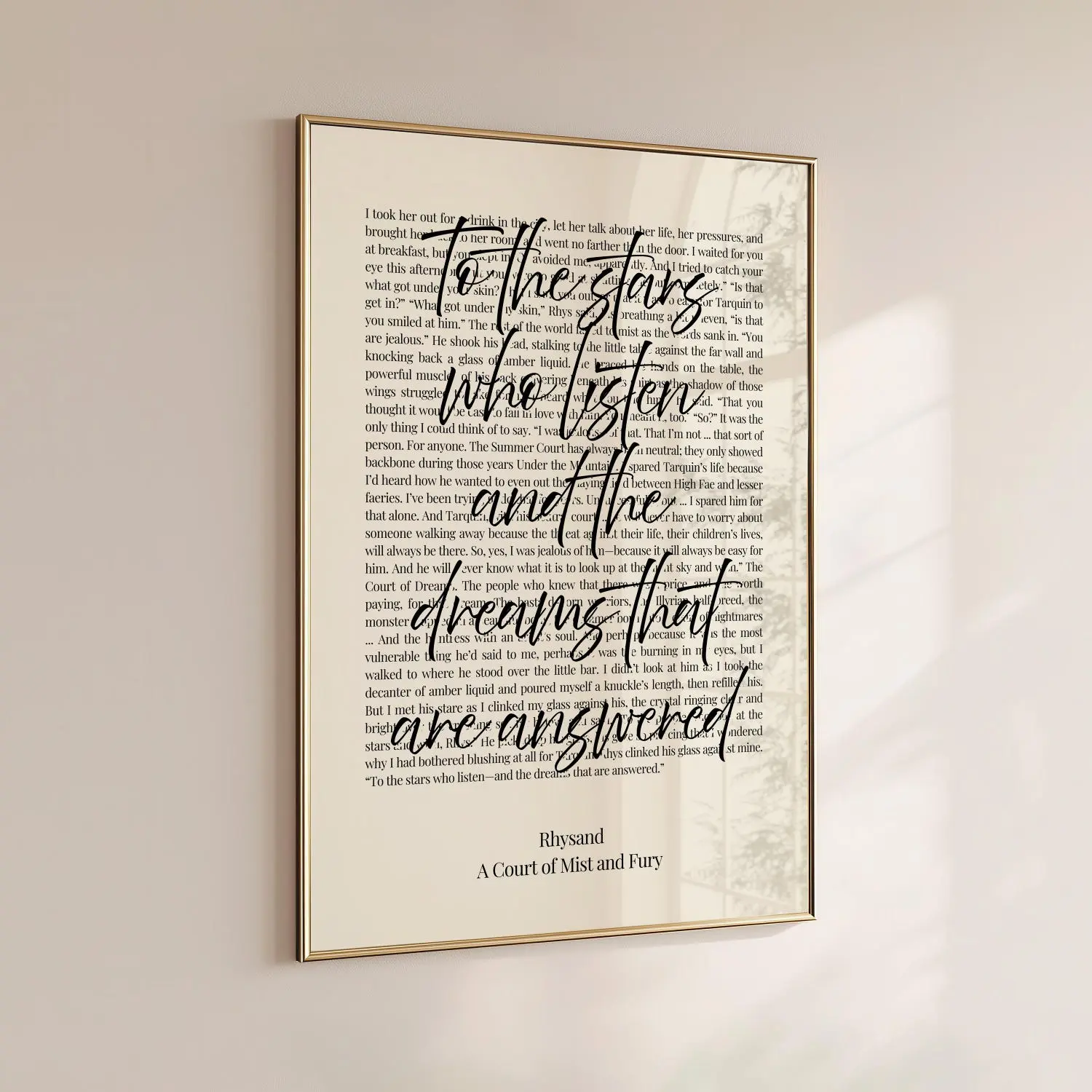 To the Stars Who Listen, Velaris Print, ACOTAR Prints, Bookish Art, Acotar Merch, Sarah J Maas Quote, Rhysand Quote Print,