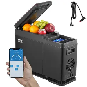 【FathersDayGift】VEVOR 12 Volt Car Armrest Refrigerator Fridge, 8 L Single Zone Portable Freezer, -4℉-68℉ Adjustable Range, 12/24V DC and 100-240V AC Compressor Cooler for Outdoor, Camping