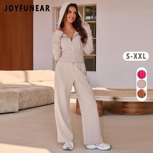 Joyfunear Women's spring and summer casual hooded top and pants two-piece set