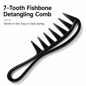 7-Tooth Wide Detangling Comb, Fishbone Design, Wet & Dry Hair Comb for Curly Thick Long Hair outdoorfun