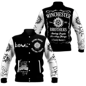 Supernatural Inspired Bomber Baseball Jacket, TV Series Fan Streetwear, Unisex Varsity Gift Style