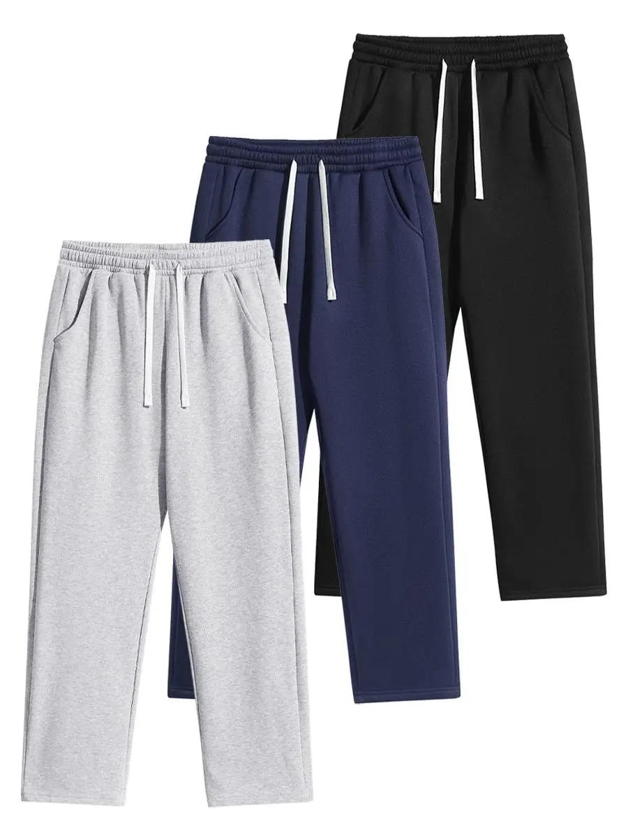 Men's Essential Cotton Blend Joggers, Pilling-Resistant Athletic Wear with Relaxed Straight Fit, Pockets & Drawstring - Mens Clothing, Men's Pants, Nine-Tenths Length