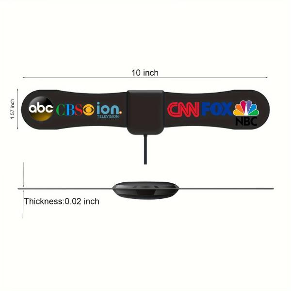 2025 Ultra Thin TV Antenna – Long Range Indoor Digital Antenna for Smart & Older TVs with High-Gain Coaxial Cable