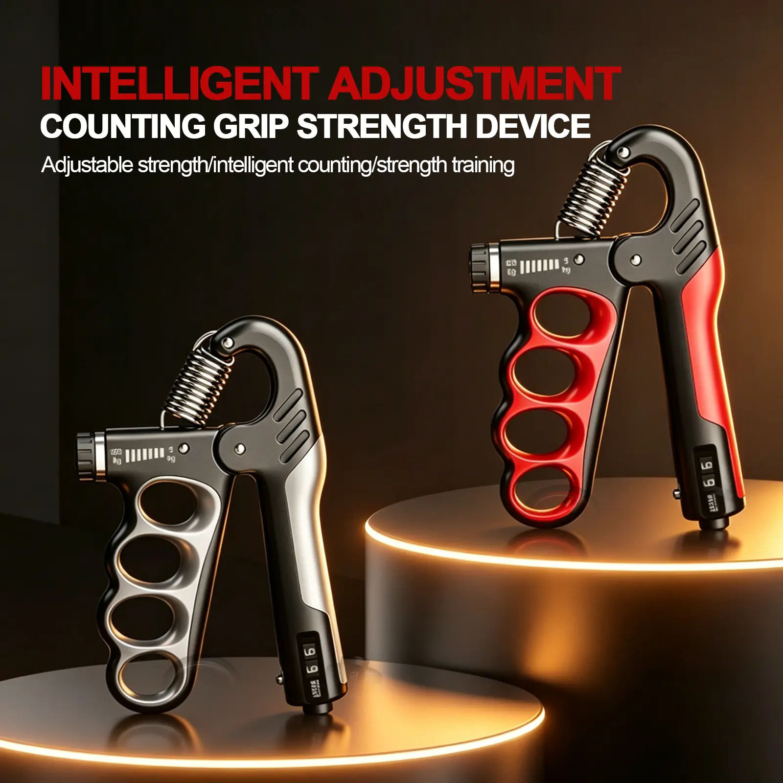 【Back to School】Grip Strength Trainer, Hand Grip Strengthener with Adjustable Resistance 11-220Lbs(5-100KG), Automatic Counter, Ergonomic Design, Forearm Strengthener for Musicians Athletes and Injury Recovery