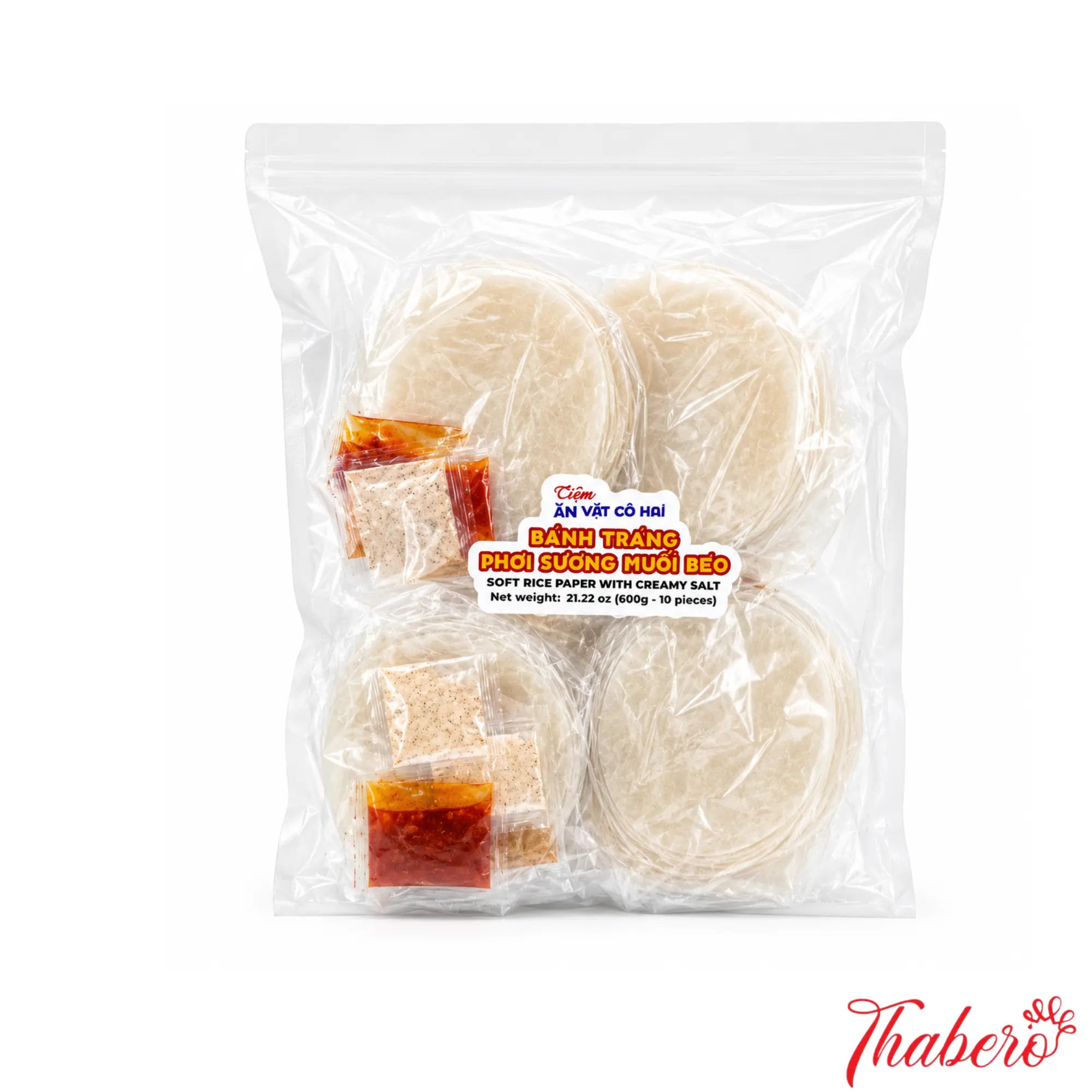 Bánh tráng phơi sương muối béo.