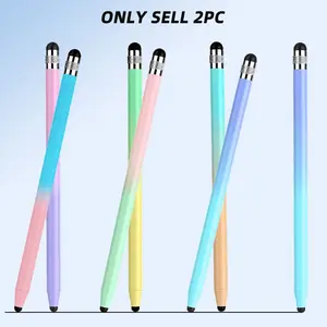 Colorful Stylus Pen, 2 Counts Rubber Nib Stylus Pen, Touch Screen Stylus Pen for Apple iPad iOS Android Samsung Tablet & All Capacitive Touch Screens, Digital Pen, Tablet Styluses