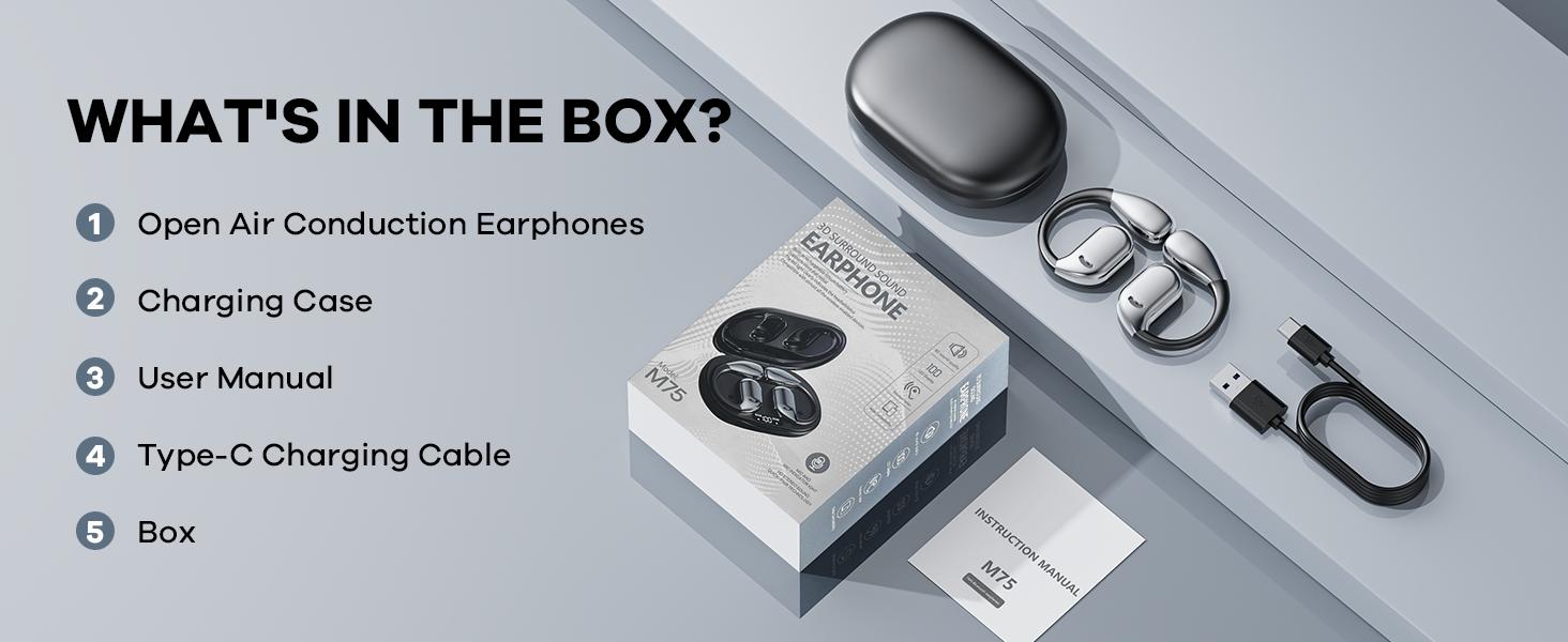 Open-Ear Bluetooth 5.4 Wireless Headphones, Electronic Audio Device with LED Display, 60H Playtime, Call Mic, IPX5 Rated Waterproof, Secure Fit Sports Over-Ear Design, Soft Silicone Earbuds, Fast Charge, #SummerVibes outdoorfun