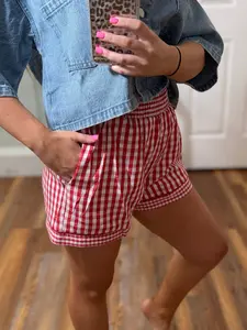 Red Checkered Shorts