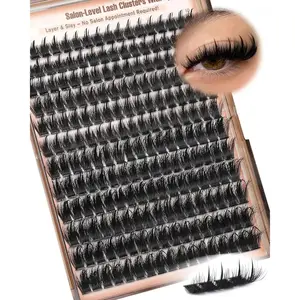 204Pcs Manga Lash Clusters with Spikes – 12-18mm Wispy Volume Anime Eyelashes, Reusable Soft Fiber Individual Extensions