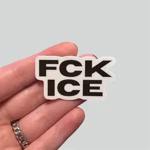 FCK ICE Vinyl Weatherproof Sticker - Indoor Outdoor Safe - Leftist - Punk - Trump - Anti ICE - Fuck Ice - Anti Fascist