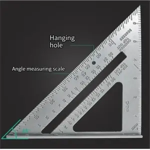 Aluminum Alloy Triangle Ruler Precise Thickened Angle Ruler Aluminum Alloy Woodworking Measurement Woodworking Triangle Ruler Measuring Tool