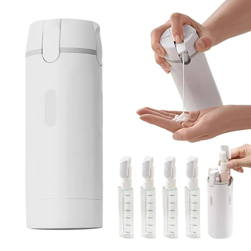 2-Pack 4-in-1 Cosmetic Travel Bottles, Portable Leak-Proof Refillable Toiletries Containers for Shampoo, Conditioner, Lotion & Skincare, TSA-Compliant Plastic Storage Dispensers, Compact Lightweight Travel Organizers for Business Trips & Vacations