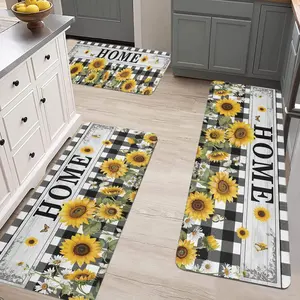 3-Piece Set of Simple Kitchen Rugs Home Decor Non-Slip Flannel Mats Soft Comfortable Easy to Clean for Sinks Bedrooms Lattice Design decorative room decoration floor mat laundry room hallway long strip carpet cozy home decor rug festive gathering