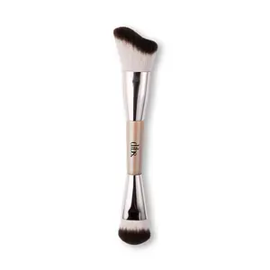 DIBS Beauty Duo Brush Cheek - Double Ended Brush for Bronzer, Blush, and Other Cheek