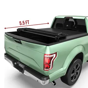 [Fits 2015-2026 Ford F-150] 5.5 Ft Bed, Soft Quad-Fold Truck Bed Tonneau Cover