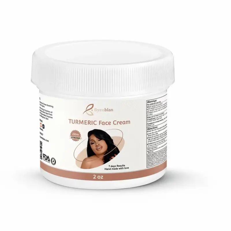Byenblan Fanm Andeyò Tumeric Face Cream - Natural Moisturizing and Nourishing Formula, for Daily Use 2oz