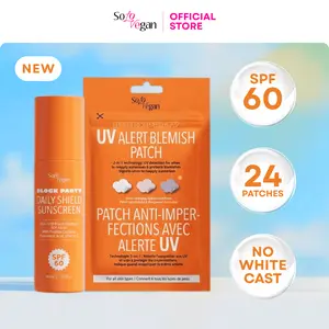 Block Party UV Glow & Blemish Protection Pack - SPF 60 Daily Sunscreen Lotion + 24pc Color Changing Cloud Pimple Patches Duo