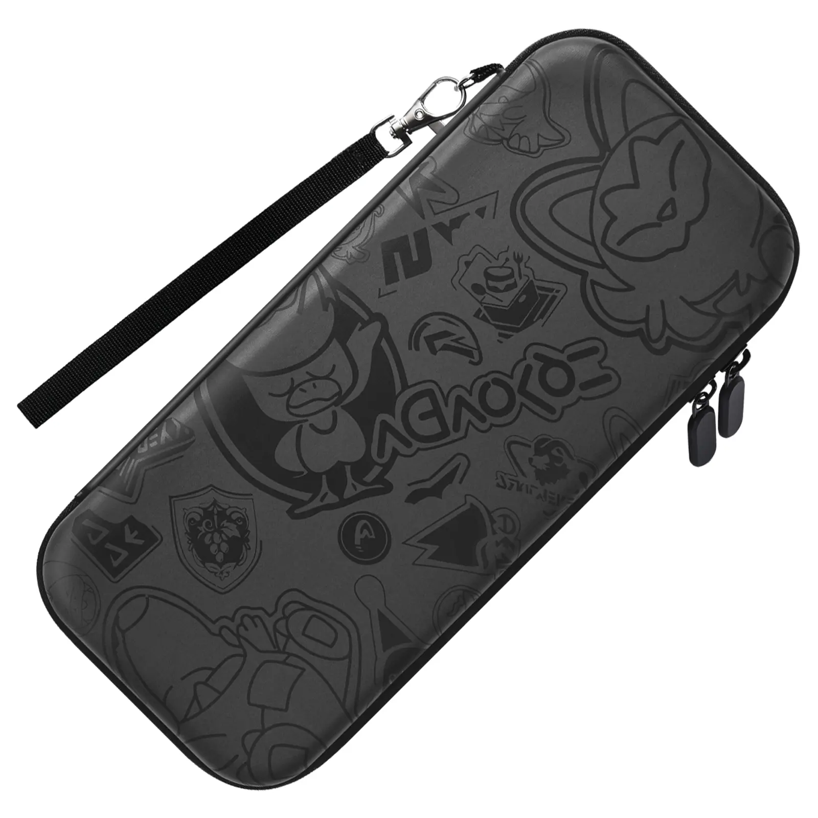 Switch Case, Compatible with Nintendo Switch/OLED, Soft Lined Protection + EVA Hard Shell Shockproof Design, Dual Zipper Reinforced Travel Organizer with 10 Game Card Slots and Storage for Grip Accessories, Christmas/New Year Gift - Gray