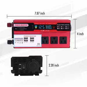 Car Vehicle Power Inverter 5000W DC 12V To AC 110V 120V Converter 4 USB, 1500W Car Power Inverter DC 12V To AC 110V Converter LCD