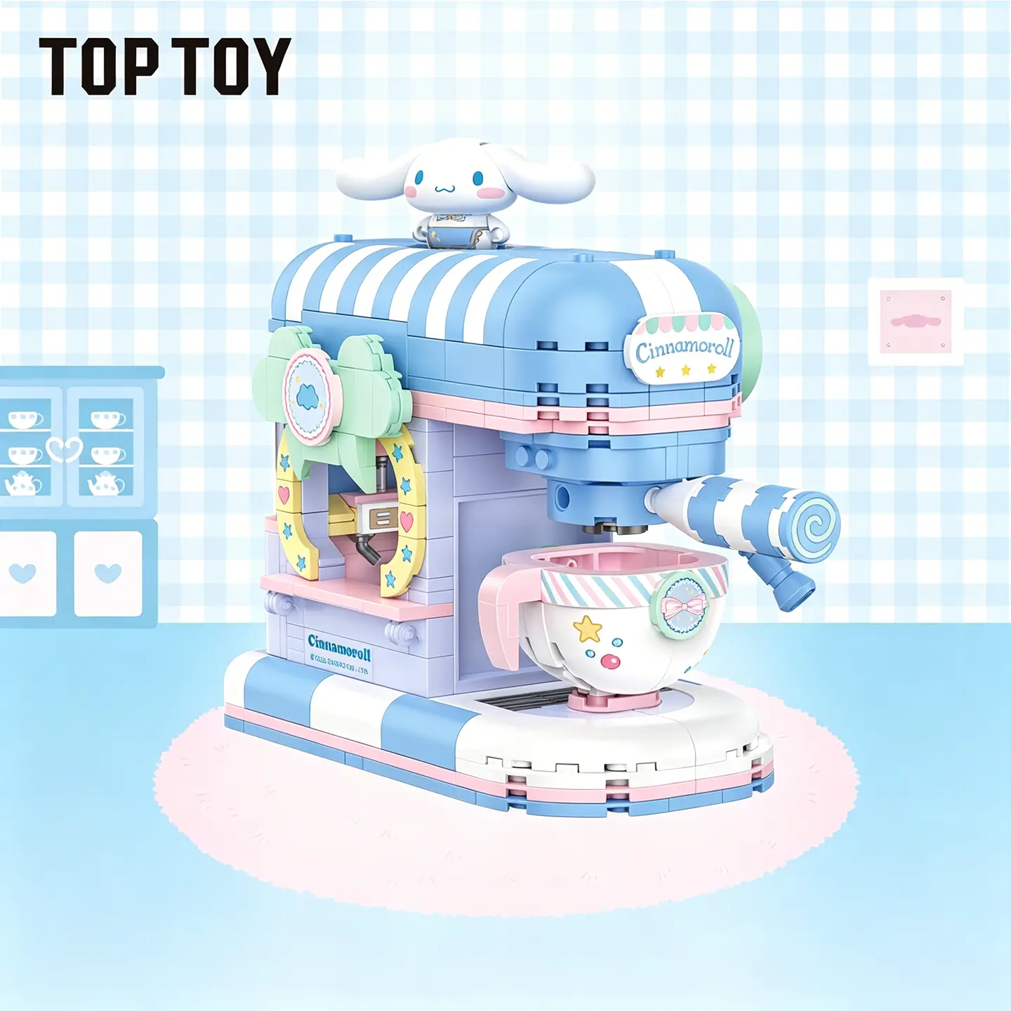 TOPTOY SR Family Pink Dream Home Kuromi & My Melody Interlocking Micro Bricks Model Building Kit, Collectible Block Set, Brick House Building Set, Cute Desktop Decor, Fun-to-Assemble, Ideal Holiday/Birthday Gifts for SR Lovers, summerwins, Brick House Set