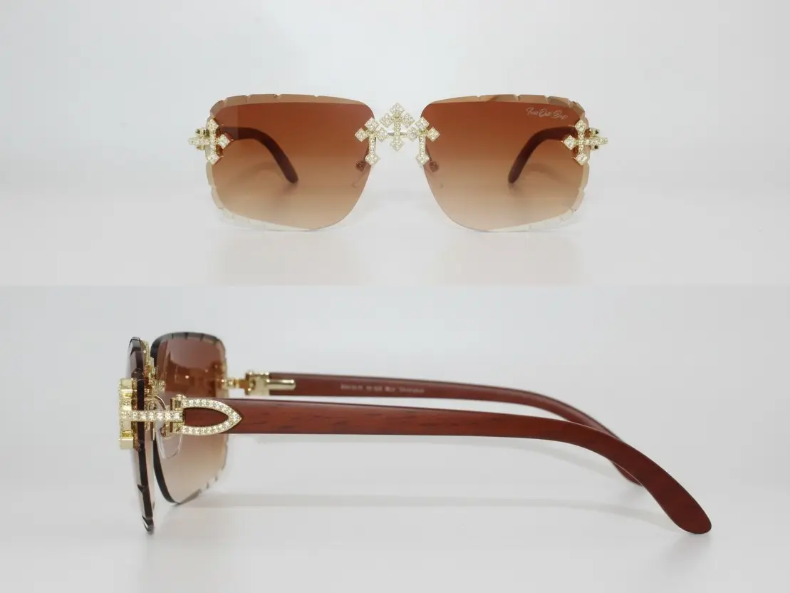Flooded Cross Iced Out Luxury Sunglasses