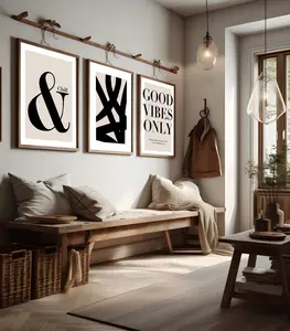 Neutral Abstract Art Poster, Modern Art, Abstract Art, Good Vibes Only, & Chill, Wall Art , Set of 3 Poster