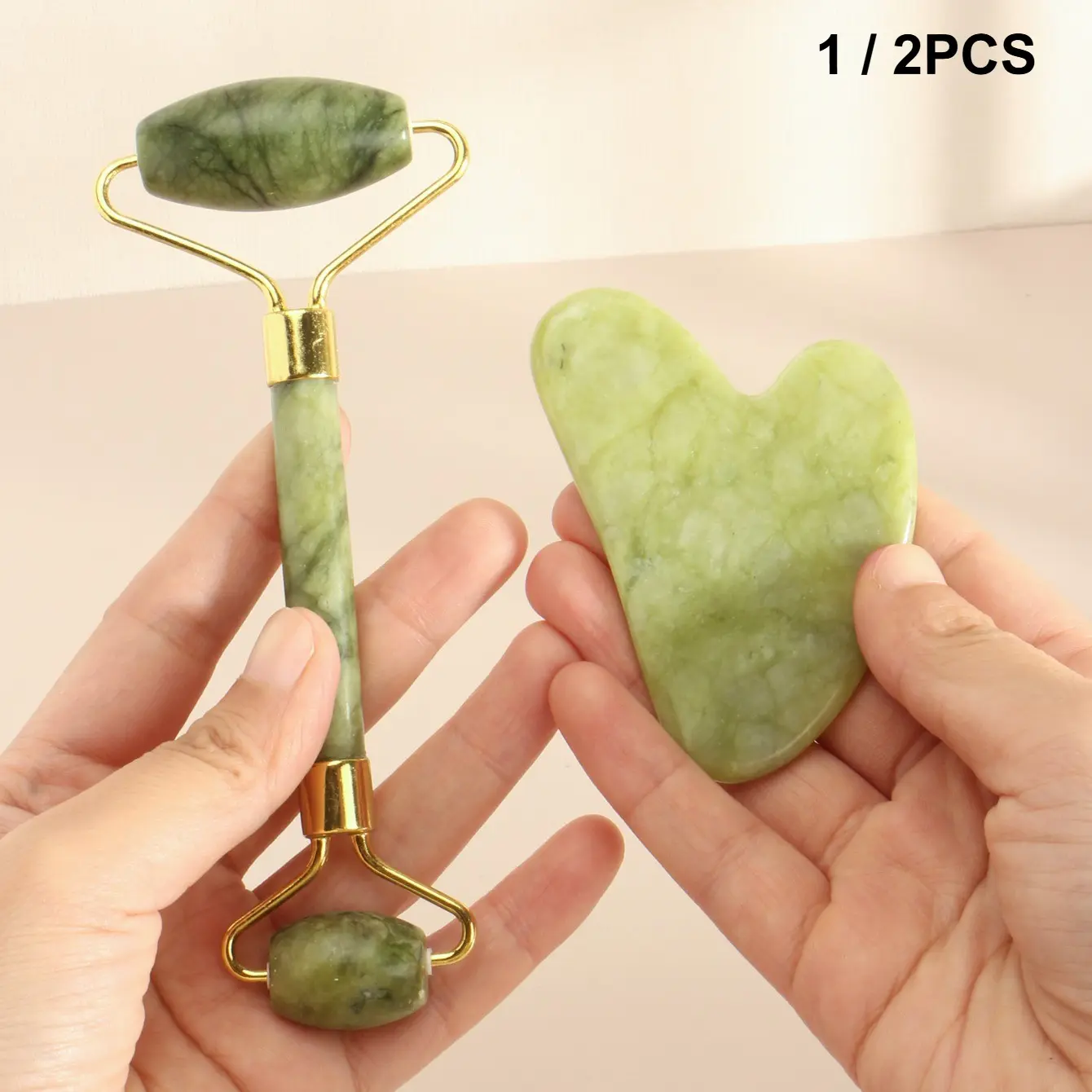Gua Sha Facial Tools Set, Jade Guasha Tool for Face & Eye, Face Lifting Roller, Reduce Puffiness & Sculpt Jawline, Women Skincare Essentials
