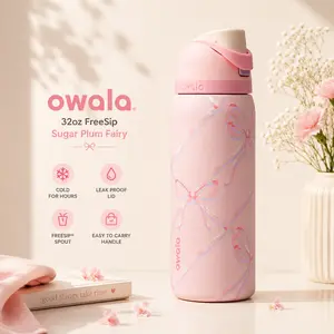 Owala 32oz FreeSip Sugar Plum Fairy Water Bottle – Leak Proof Insulated Stainless Steel Tumbler, BPA Free
