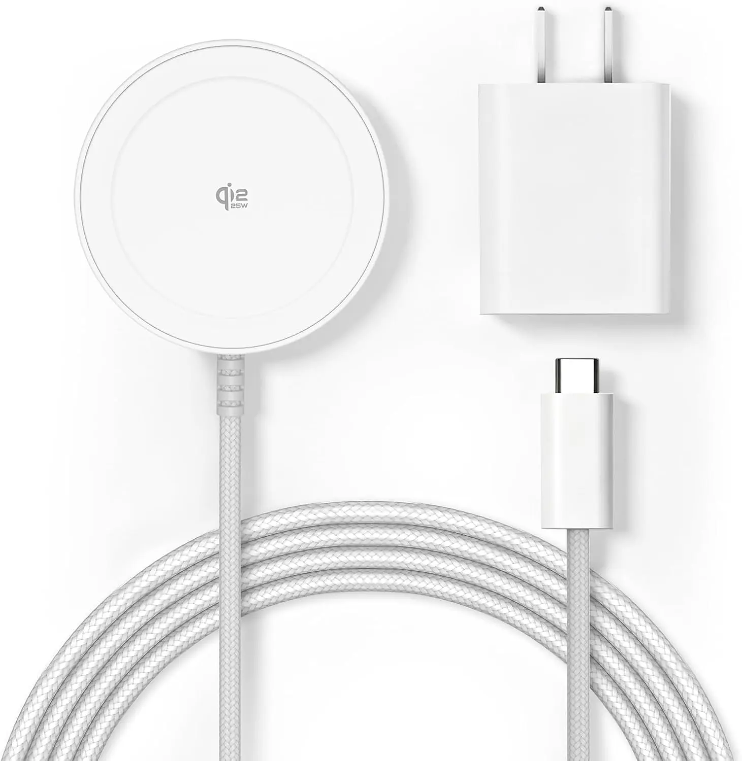 Magnetic Wireless Charger 30W Qi2 for Magsafe Charger for iPhone 17/16/15/14/13/12Pro Max, Air pods 4-2Pro, Samsung Galaxy, Google Pixel, and More, Lightweight for Travel Home Office Desk(White) iPad Fast Charging Charger with PD Fast Charging
