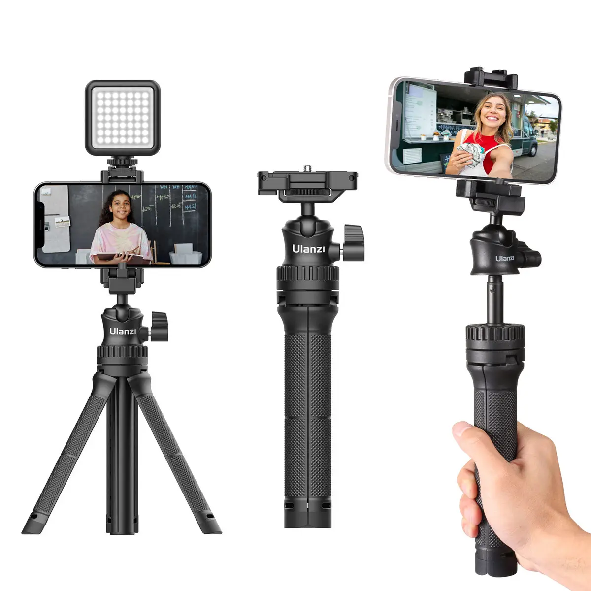 Ulanzi MT-34 6-Stage Adjustable Multi-Functional Extendable Tripod with Selfie Holder, Device Mount for Cameras, Phones & Electronics