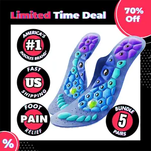 Akusoli 5 Pairs Reduces Foot pain & Standing Fatigue, 220+ lbs Plantar Fasciitis Arch Supporting insoles for Men & Women, Work Boot Insole, Shock Absorbing Insoles for Running, Arch Support Inserts To Help & Orthotic flat feet insole, reduce migraine