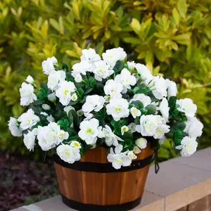 6 Bundles UV-Resistant Realistic Artificial White Camellia Flowers - All-Weather Fade-Resistant Outdoor Faux Plants for Porch, Patio, Garden, Balcony & Yard Decor (No Maintenance, No Watering), Artificial Outdoor Flowers,  Decorative Fruit Ornaments