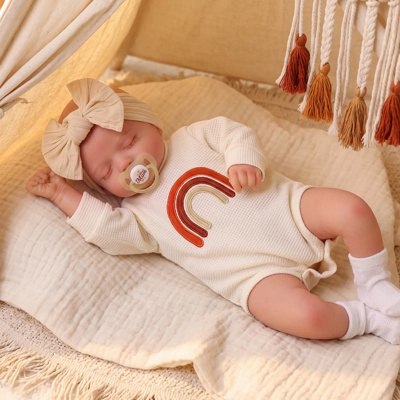 #Summervibes#DealsForYouDays BABESIDE Lifelike Reborn Baby Dolls 20Inch Fabric body+vinyl limbs Real Life Baby Dolls with Toy Accessories For kids Age 3+ Suitable gifts for Mother's Day Valentine's Day Children's Day & Christmas